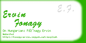 ervin fonagy business card